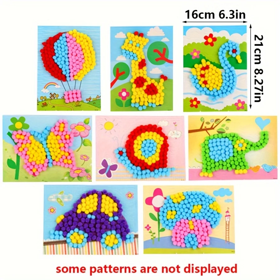 2 قطعة 16x21 سنتيمتر الملونة بوم بوم اللوحة الحيوان النقل DIY بها بنفسك ديكور فني اليدوية الحرفية اللوحة لوازم عيد ميلاد فريد JXB #2