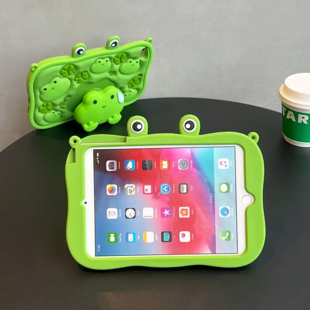 Soft Silicone flexible frog Tablet Case For iPad 10th 2022 Air 4 5 10.9 Pro 11 5th 6th 9.7 10.2 10.5 mini 6 5 4 Shockproof Cover