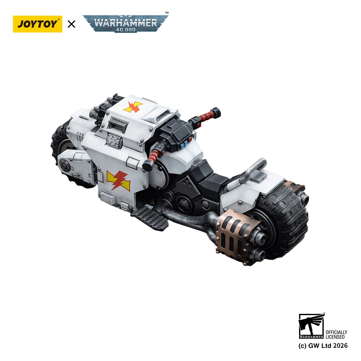 [Pré-commande] JOYTOY Warhammer 40 000 Figurine d'action 1/18 White Scars Raider-pattern Combat Bike Model