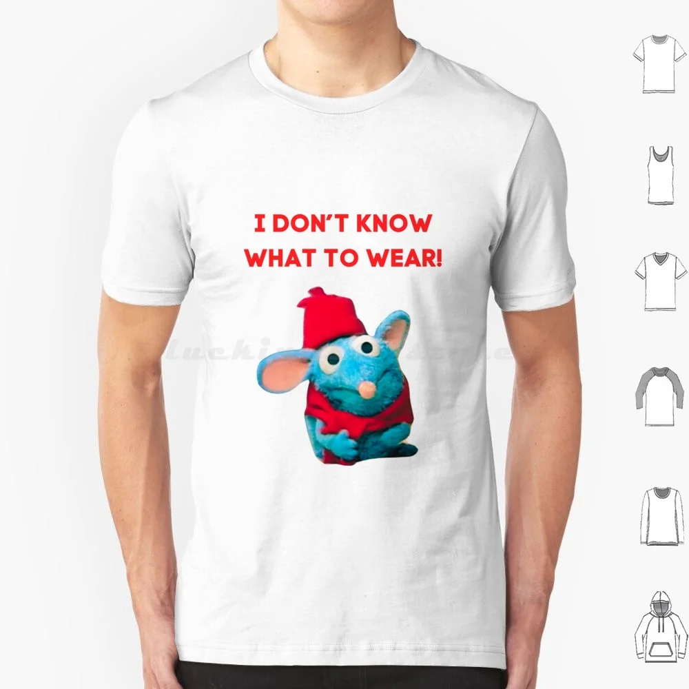 Camiseta "I Don't Know What To Wear-Tutter Bear In The Big Blue House", camiseta fresca de algodón 6xl, oso Tutter en la gran casa azul perezosa