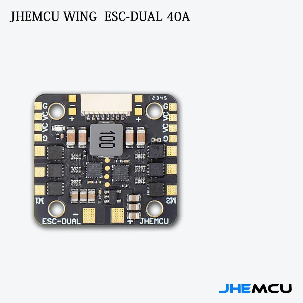 JHEMCU WING ESC-DUAL 40A BLHELI_S 2in1 40A ESC Built-in 5V BEC Current Meter 20X20mm 2-6S LiPo for RC Twin Engine Airplane