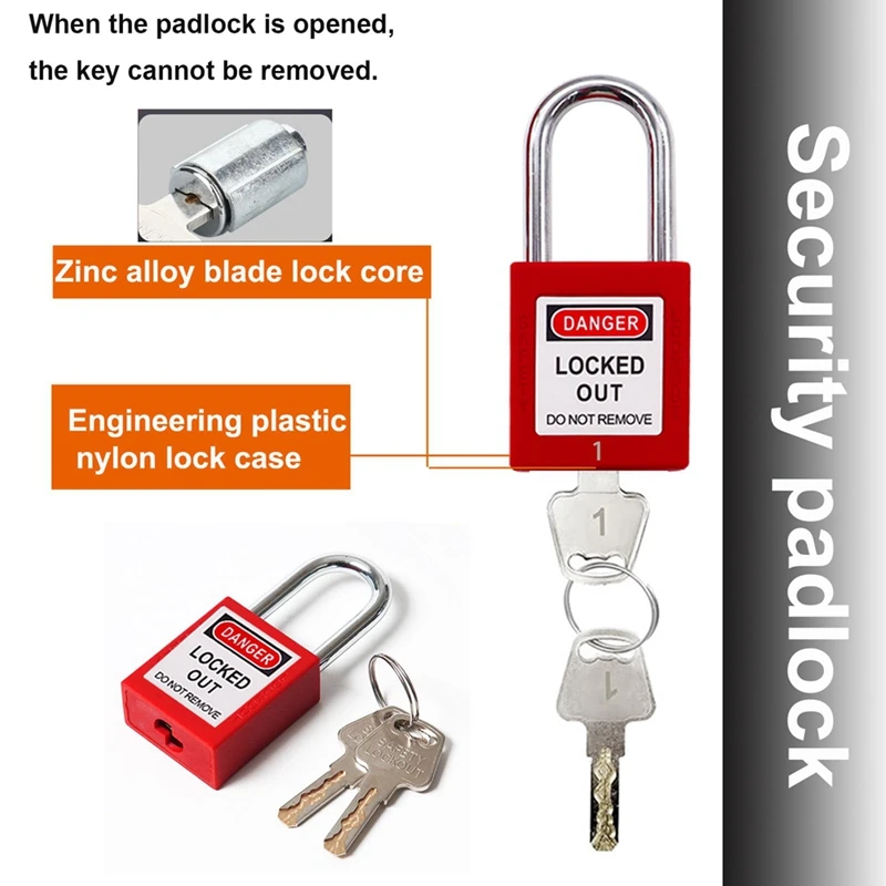 Lockout Tagout Set Kit Group Lockout Hasps Universal Circuit Breaker Lockout With Black Pocket Bag