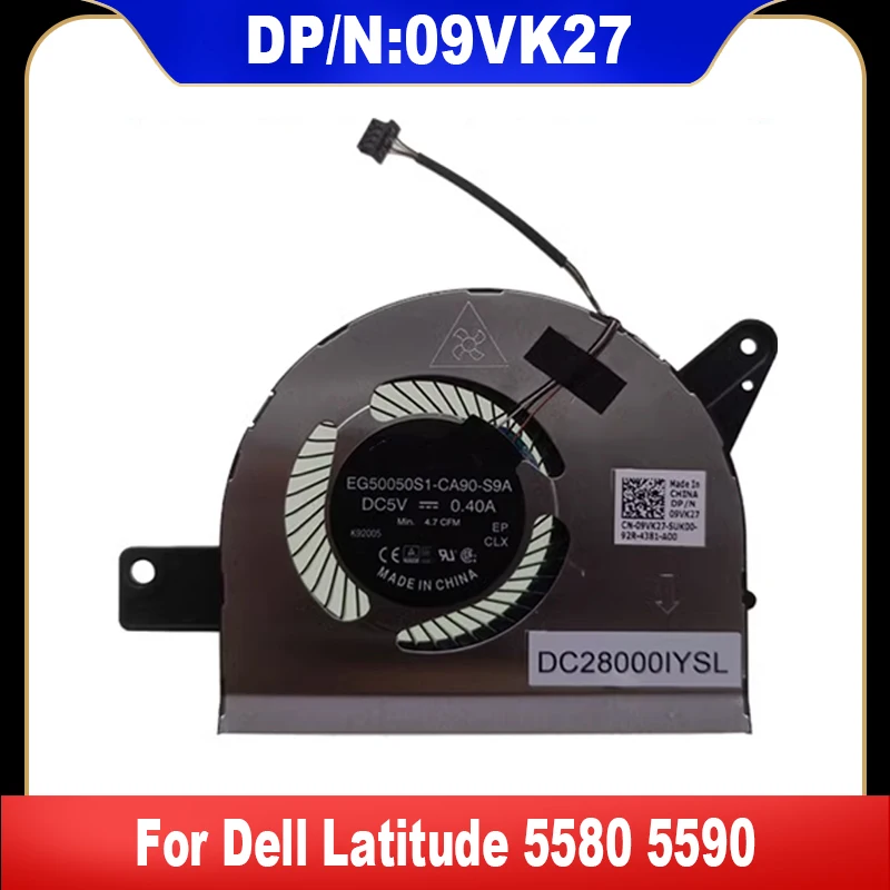 09VK27 9VK27 New Original For Dell Latitude 5580 5590 Laptop Heatsink DC28000IYSL Cooling Fan High Quality Replacement Parts