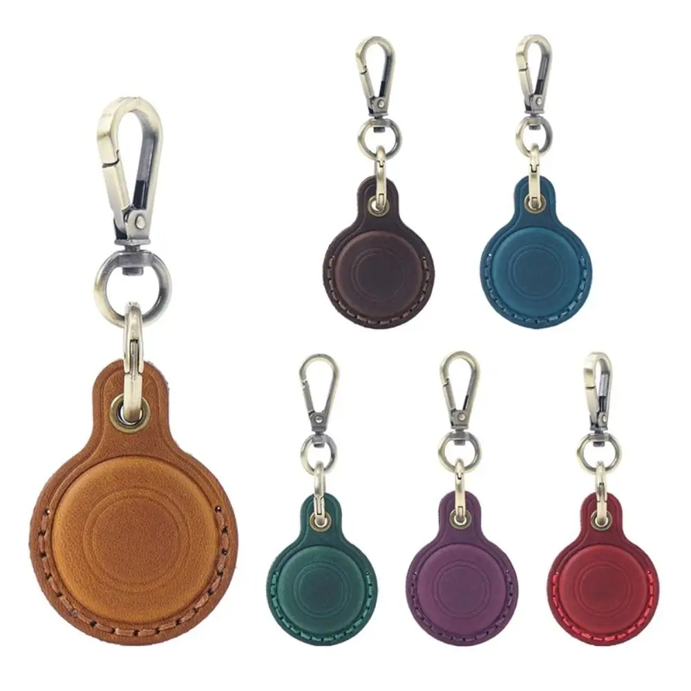 Retro Leder Leder Schutzhülle Anti-Drop Tracker Gerät Schlüsselanhänger Locator Abdeckung Zubehör Schutz für Apple AirTag