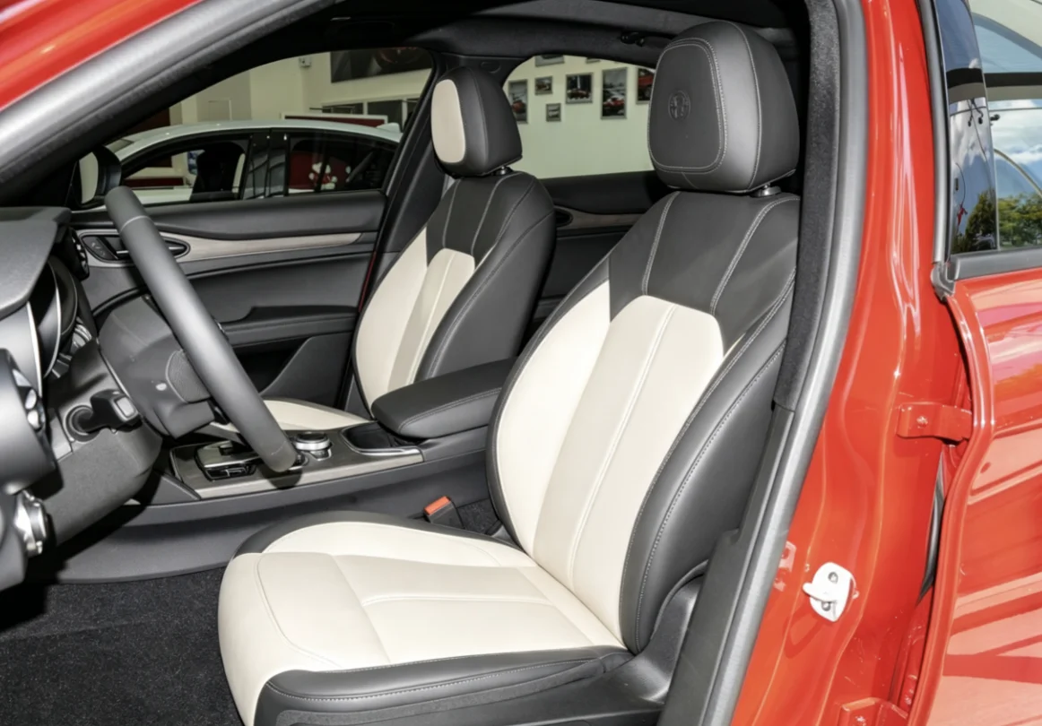 Für Alfa Romeo Stelvio 2017~2019 Maßgefertigte Autositzbezüge Luxuriöses Nappaleder 100% Passgenau Innenraumzubehör 360 ° Vollständige Abdeckung – Detail 9