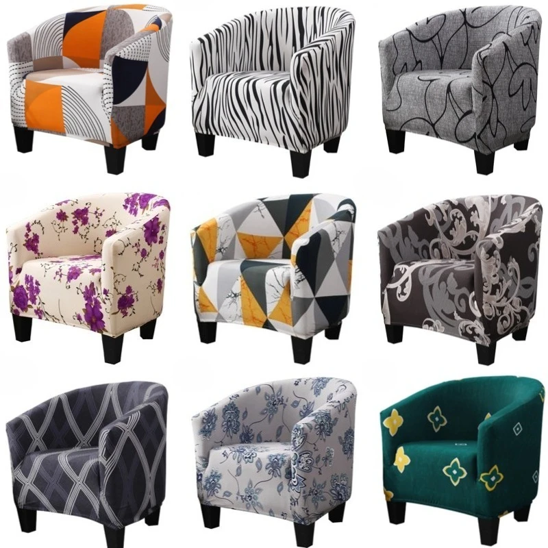 

1PC Stretch Tub Armchair Cover Geometric Style Club Chair Cover Slipcover Single Relax Bar Sofa Covers for Home Cafe Living Room