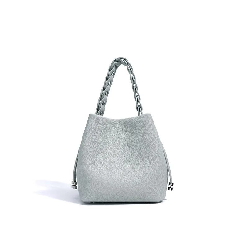 Damen Bucket Bag aus 100% Echtleder, Crossbody Schultertasche, Modische Designer-Shopper-Tasche, Trendige Marken-Handtasche – Detail 25