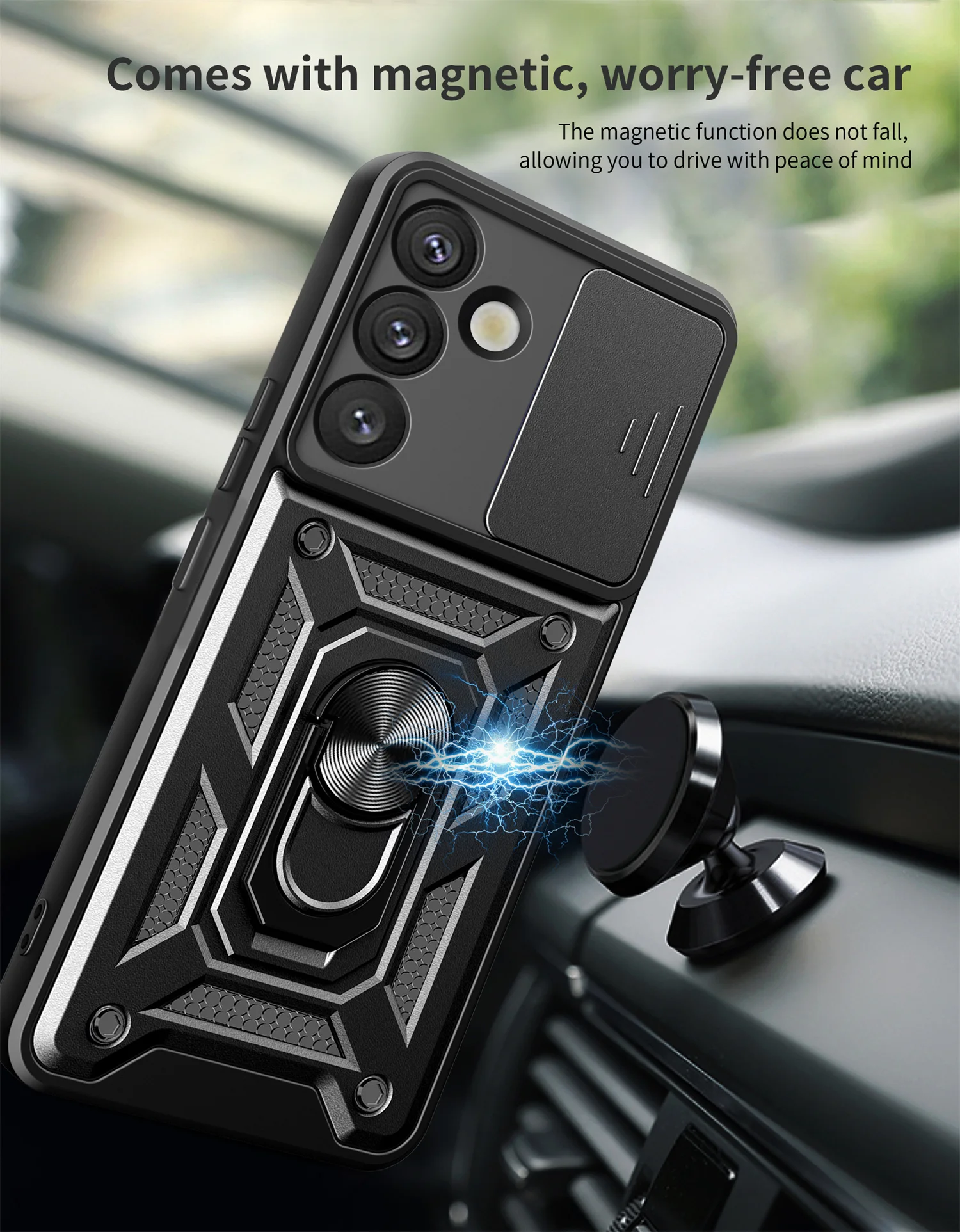 Für Samsung Galaxy S25 PLus Kamera Stoßfest Rüstung Fall Für Samsung Galaxy S25 Plus Auto Magnetische Halter Ring Schützen Abdeckung