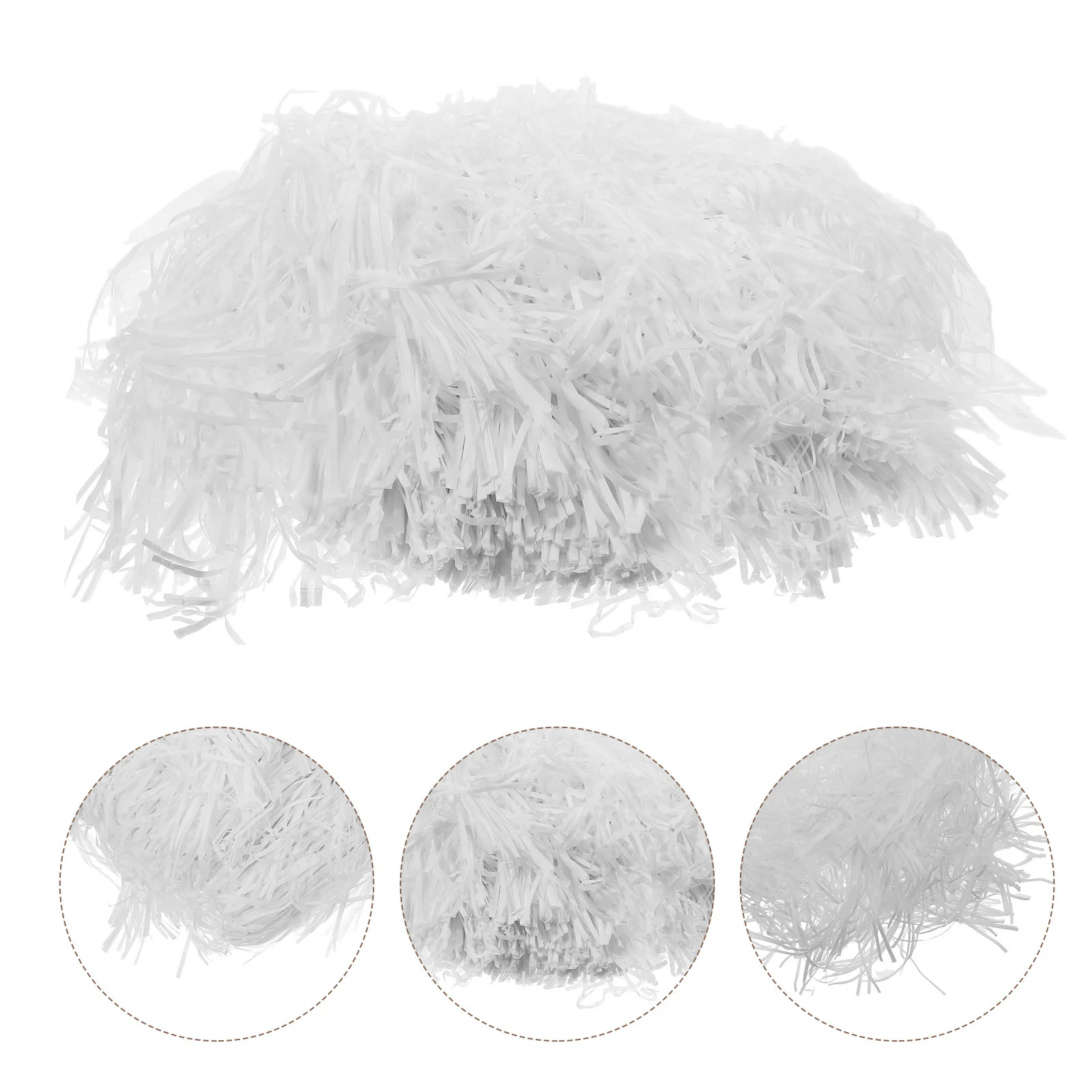 

Decorative Shredded Paper Pompoms White Basket Filler Boxes Spirit Shakers Halloween Crinkle Wedding