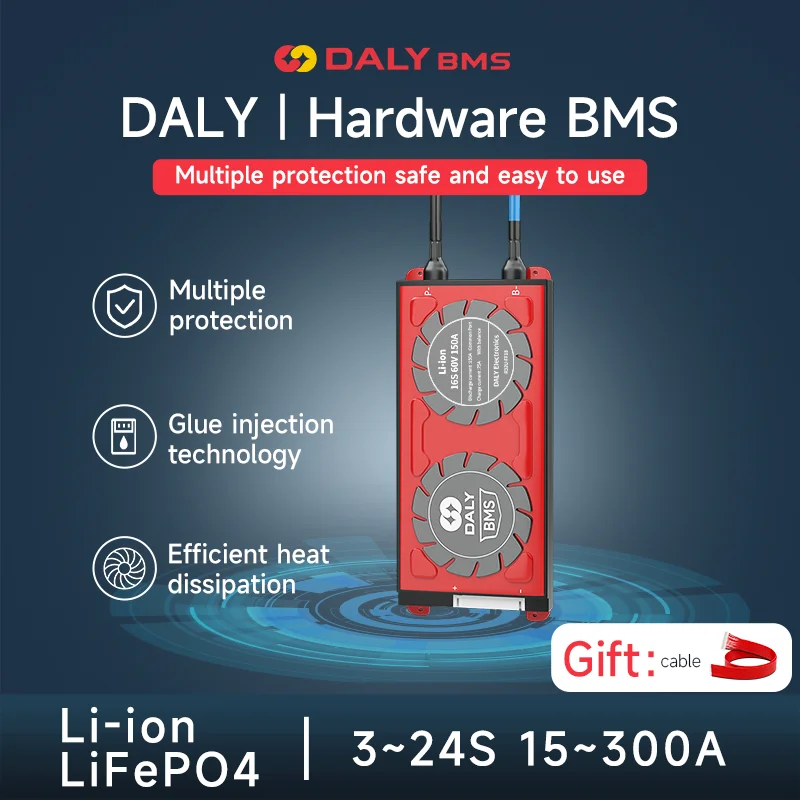 DALY Hardware BMS18650 8S 24V 10S 36V 16S 48V 20A 40A 50A batería de iones de litio protección de corte de baja temperatura Ebike Escooter