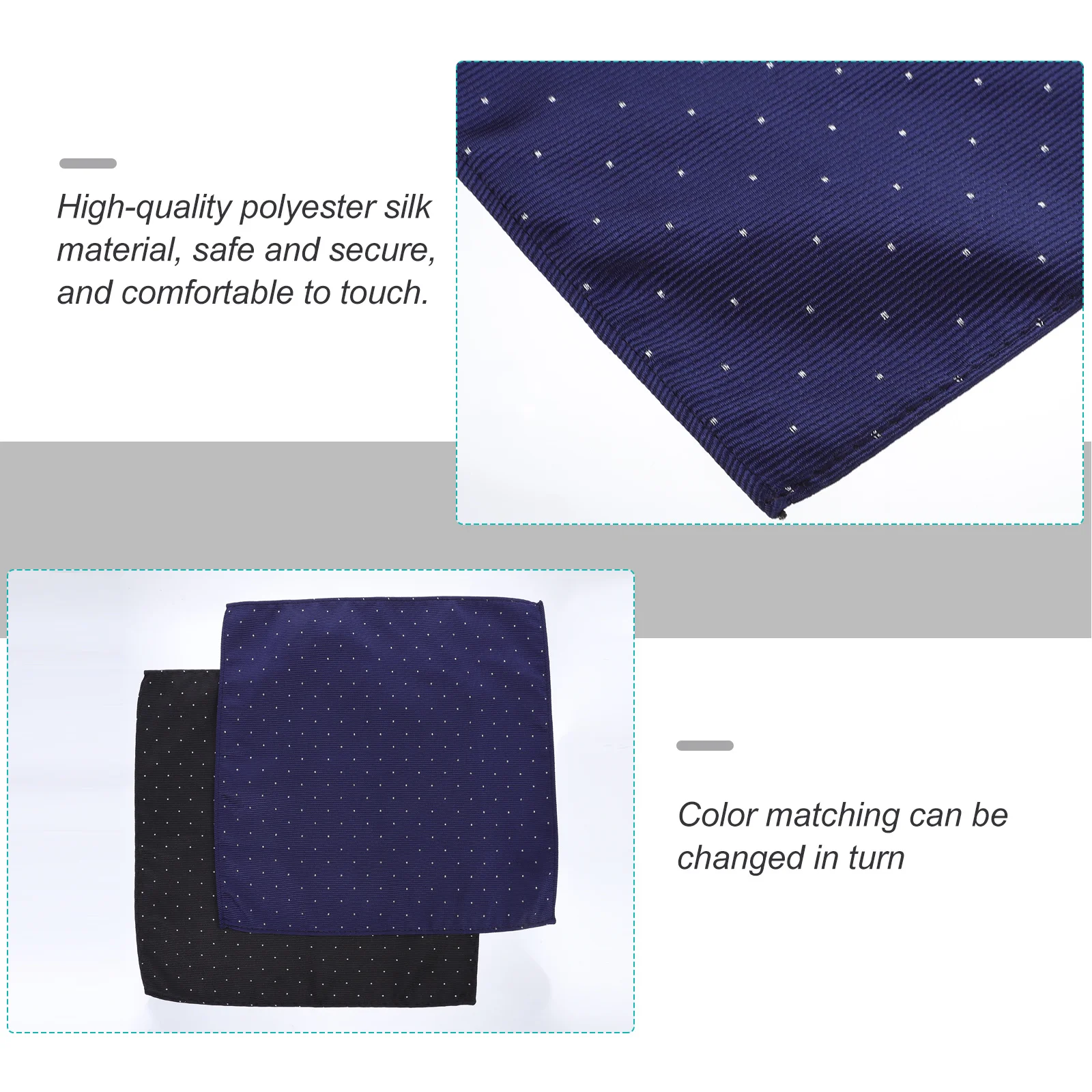 Pañuelo de bolsillo para traje para hombre, pañuelo de moda para fiesta de boda, negocios, ocasión Formal, respetuoso con la piel, duradero, 2 uds.