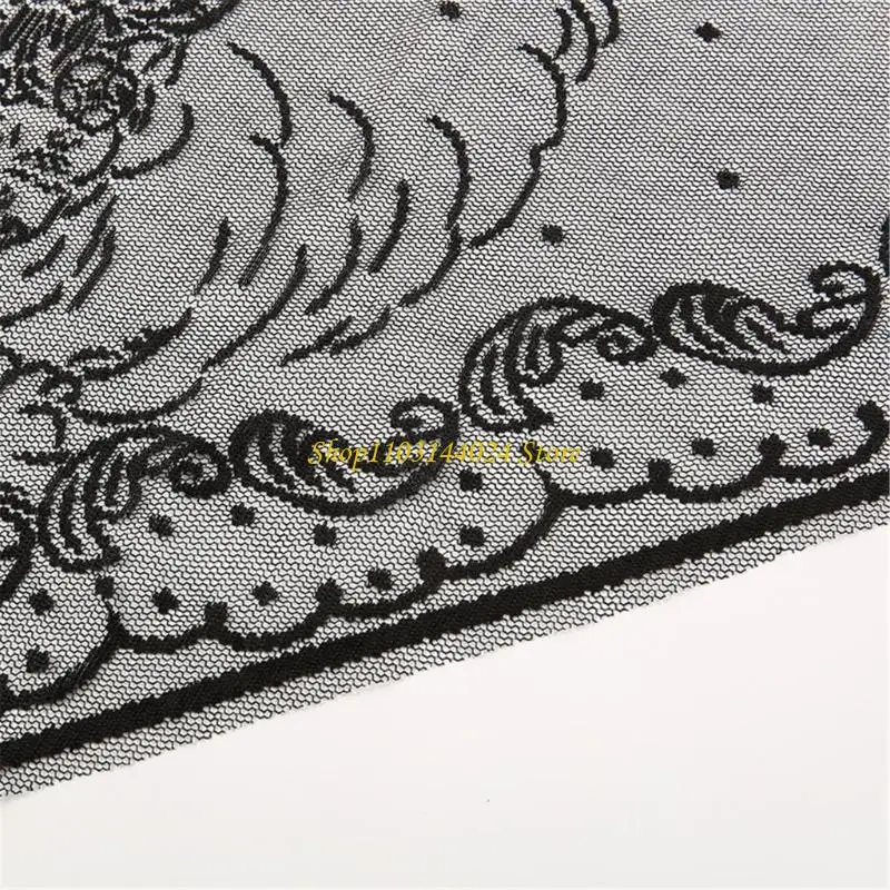 

N5KE Embroidered Mantilla for Woman Floral Casual Wedding Party Headwear Lace Scarf