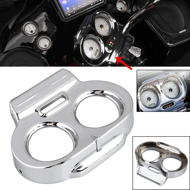 Chrome Motorcycle Gauge Cover Nacelle Housing Fairing For  Road Glide 1998-2013 Parts Accessories