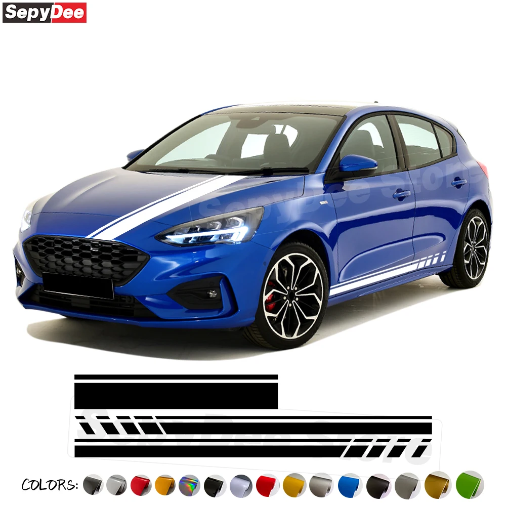 

Car Hood Bonnet Door Side Skirt Stickers for Ford Focus RS ST MK1 MK2 MK3 MK4 Body Decor Stripe Kits Vinyl Decal Car Accessories
