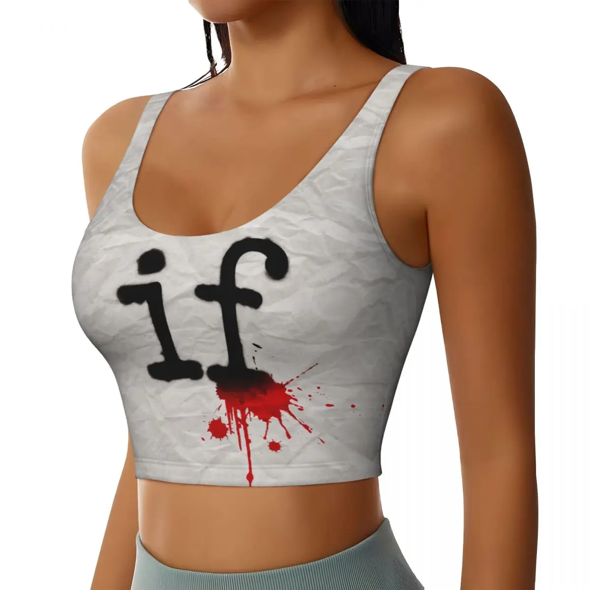 Custom Women If Msi Mindless Hip Hop Punk Rock Self Indulgence Sports Bra Electro High Impact Gym Workout Running Crop Tank Tops