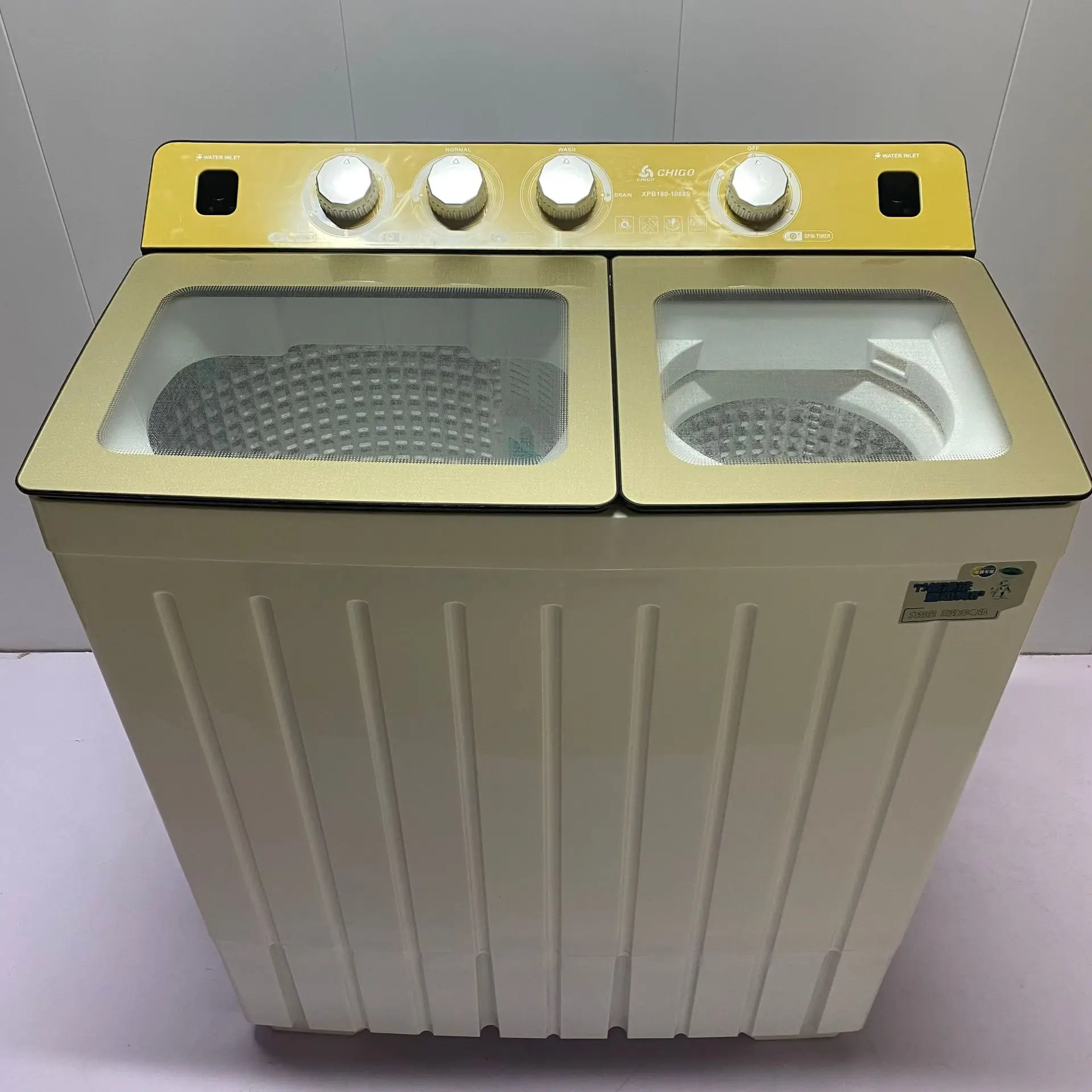 15kg Dual Tub Semi-Automatic Top Load Washer New Electric RV Household Underwear Dehydrating Machine Stainless Steel for Small