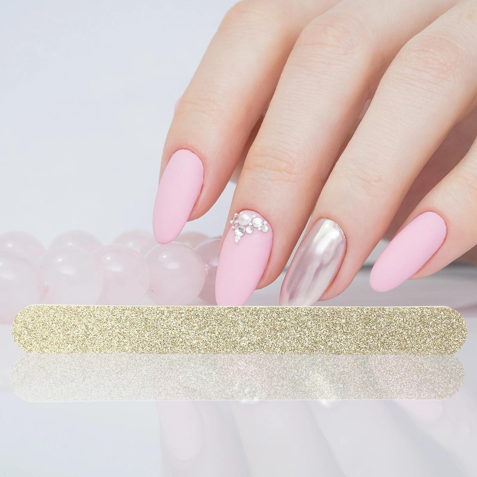 

30pcs Nail Files Glitter Shaping Strip Double sided Polishing Handheld Professional Manicure Tools EVA Sanding Buffing Filing