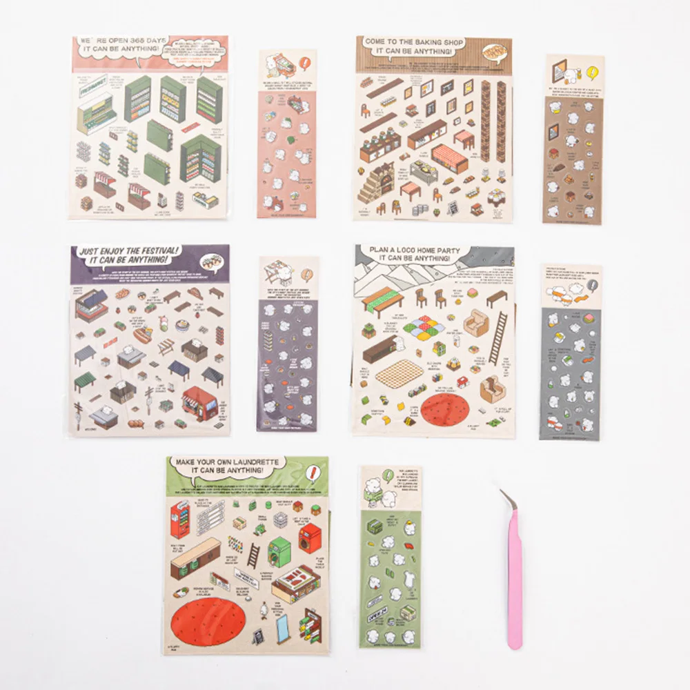 3D Three-Dimensional Storage Landscaping Series Stickers DIY Decorative Stickers Child Stress Relief