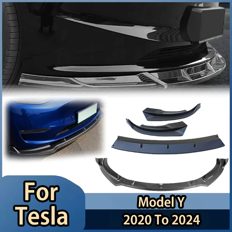 

For Tesla Model Y 2020 To 2024 Front Lip Splitter Spoiler Bumper Chin Diffuser Auto Accessories Modification Exterior Body kit