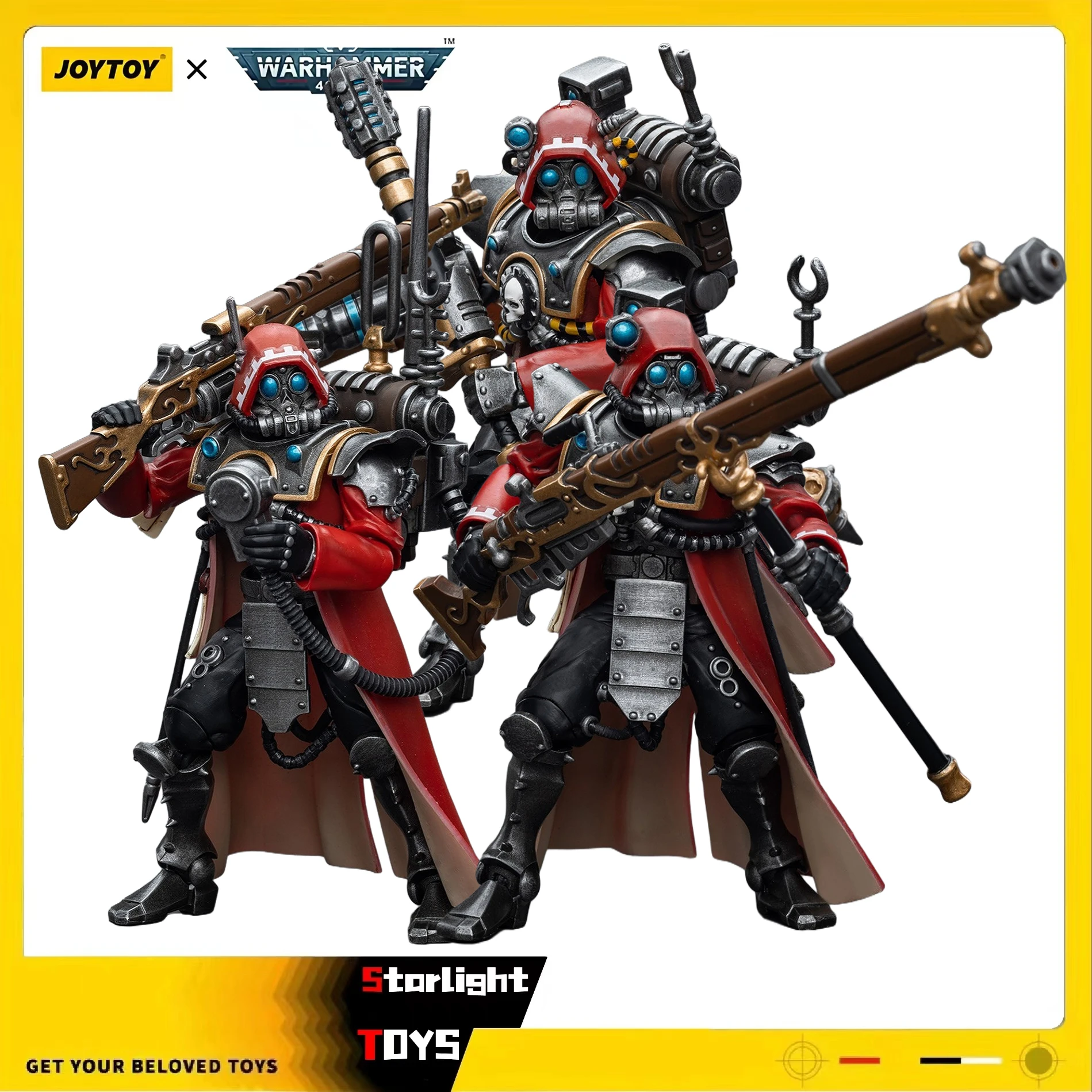 

JOYTOY 1/18 Action Figure Warhammer 40K Adeptus Mechanicus Skitarii Ranger Alpha with Data-tether Transuranic Arquebus Model Toy