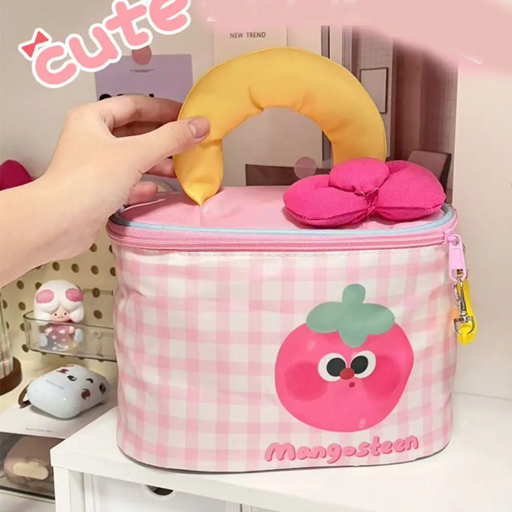 Large Capacity Cute Makeup Bag Thickened Waterproof Dopamine Color Handbag Japanese Style Kawaii Women Wash Bag Daily