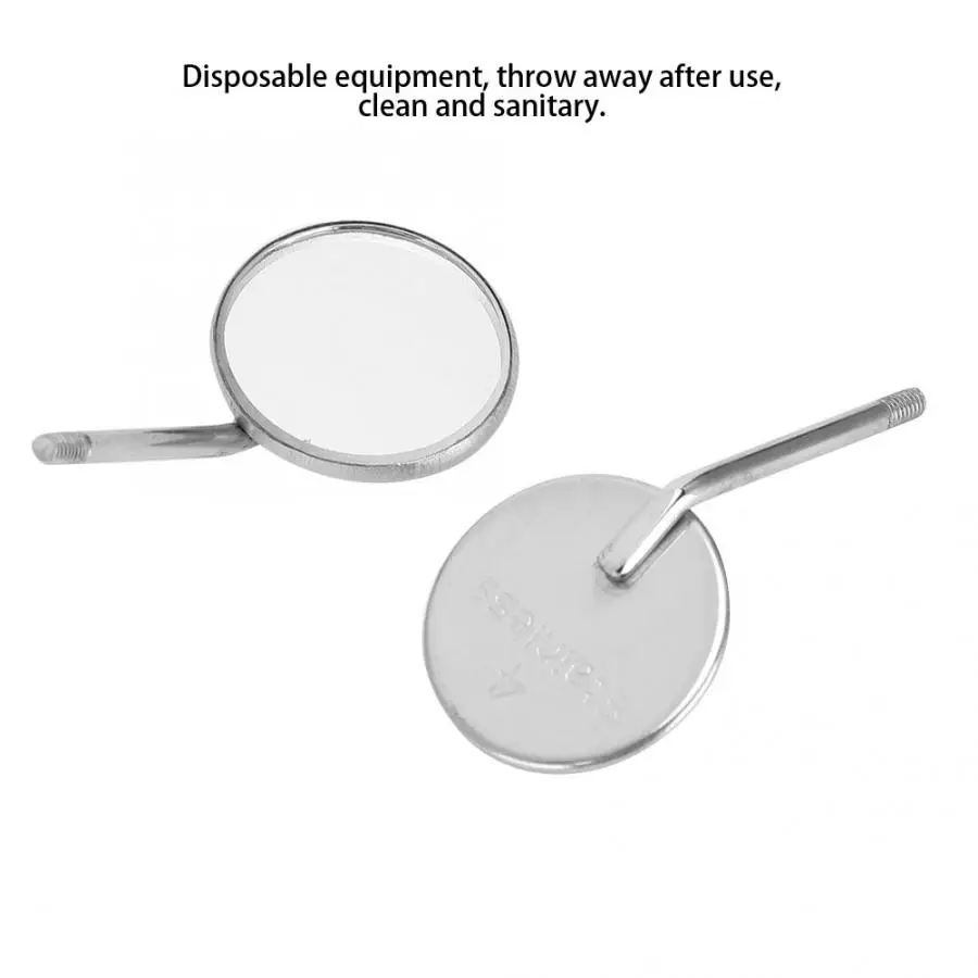 20Pcs Dental Mouth Mirror Head Stainless Steel Detachable Odontoscope Mirror Head Dental Oral Care Tool  Mirror Handle Accessory