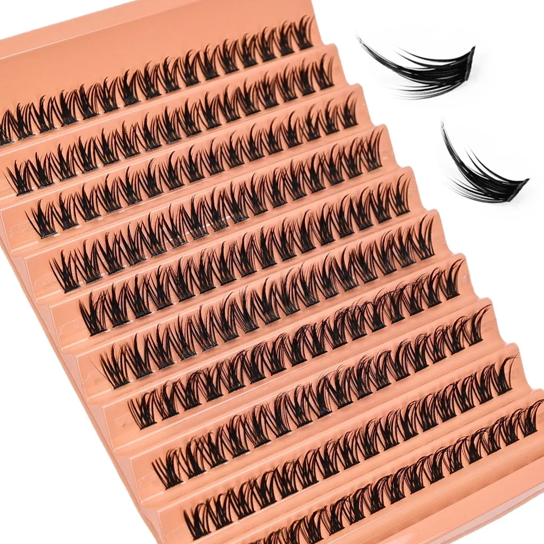 Eyelashes Extension Kit: 160pcs Clusters for DIY Lash Extensions; With Eyelash Adhesive and Sealant Eyelash Tweezers