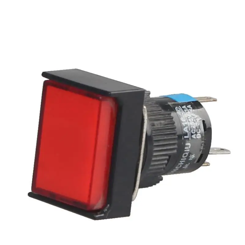 

LED Latching Push Button Switch LA16J-11D (AL6J-A) With Light 5 Pins 16MM