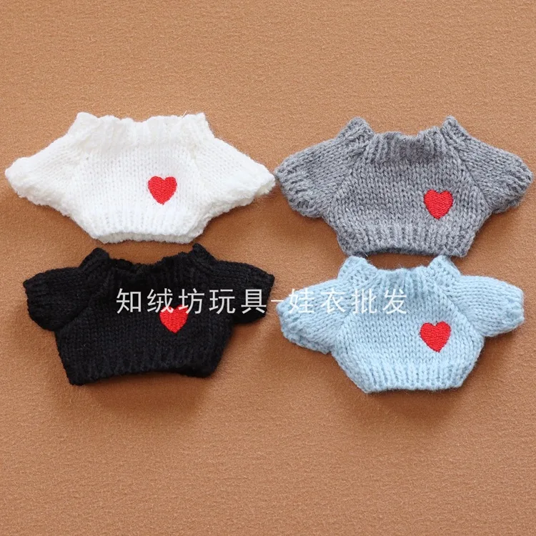 ハート柄セーター 17 センチメートルラブブトレンディぬいぐるみペンダント 1st-3rd 世代人形服 17 センチメートルパンダぬいぐるみニットアクセサリー
