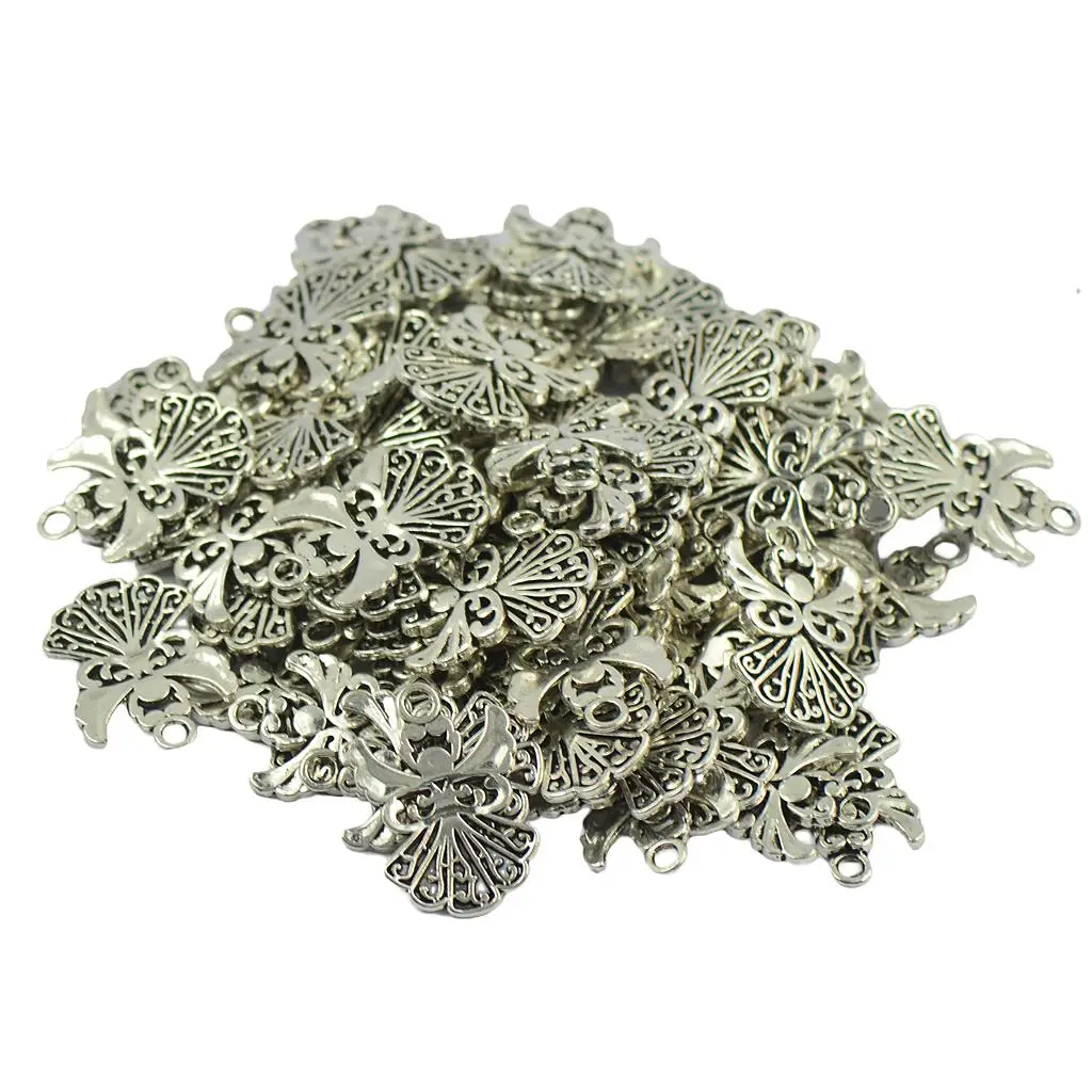 Tibetan Silver Charms Angel Pendants Jewellery Craft Antique Jewellery