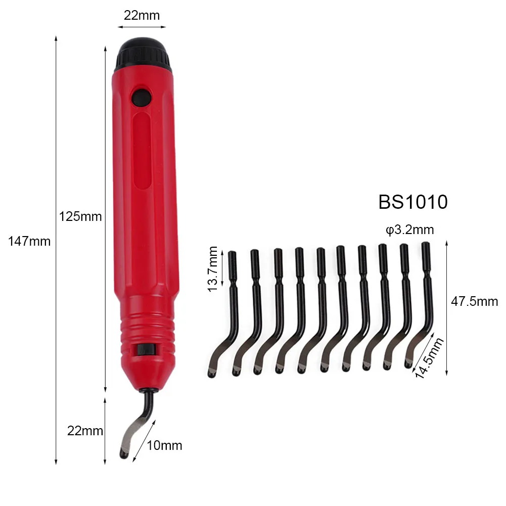 

BS1010 Blades Burr Handle Deburr Blade Deburring Bit For Glass HSS Hand Manual Tools Metal Metalworking 11 Pcs