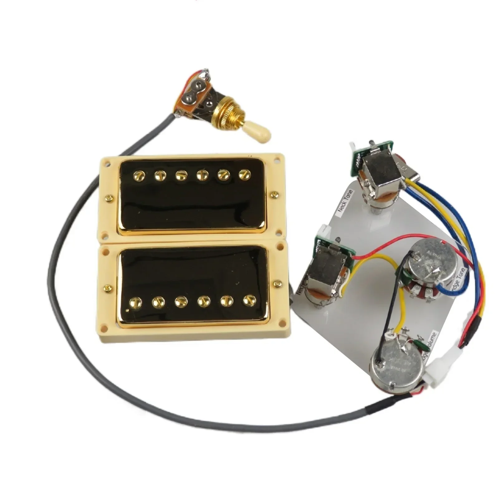 

Звукосниматели для гитары Звукосниматели для хамбакера с грифом и бриджем 4C Жгут проводов Push-pull с одним вырезом Набор для гитарных деталей Гитара