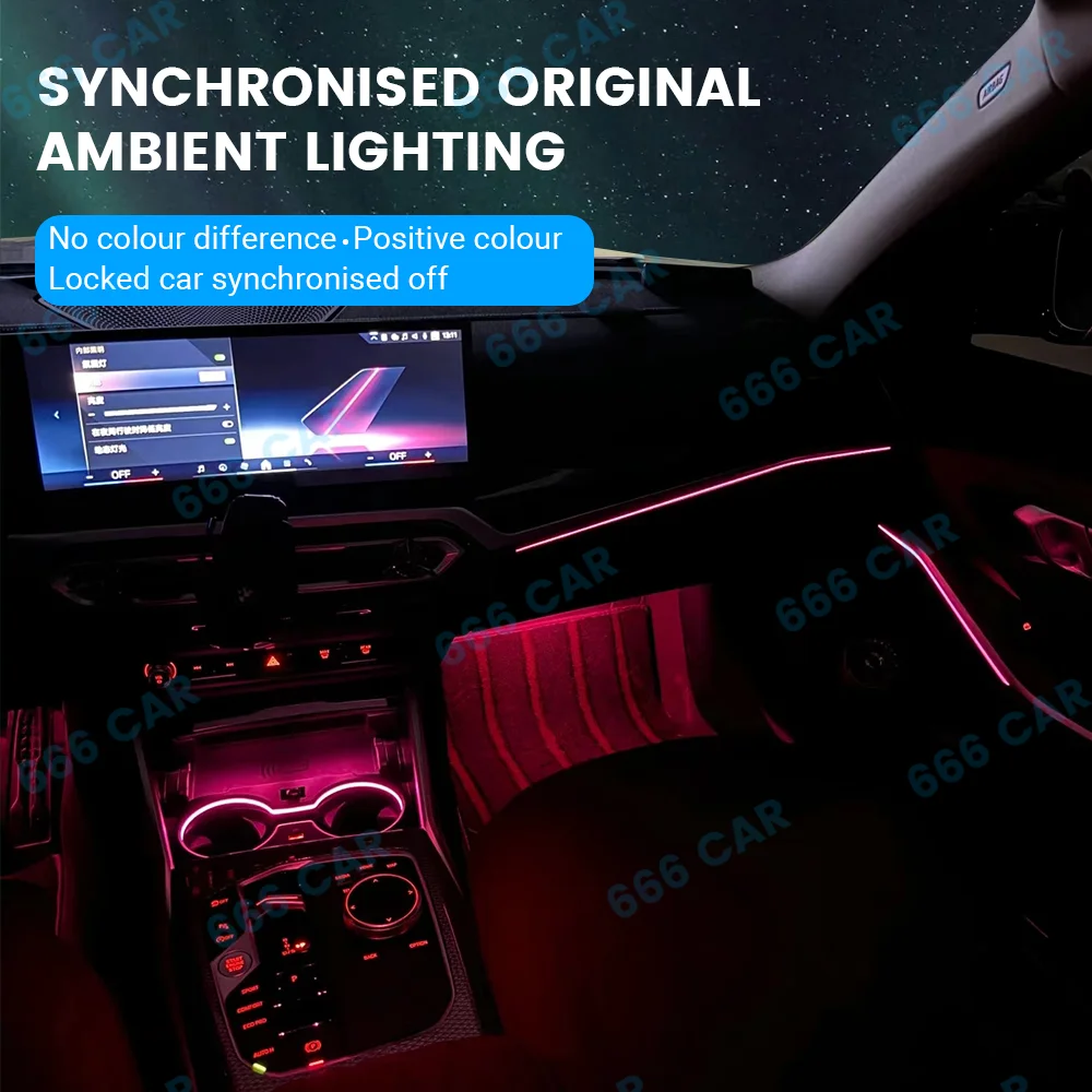 Luce portabicchieri a LED per BMW serie 2018-2023 5 G30 G32 6GT compatibile con luce ambientale a 11 colori luce decorativa per interni auto