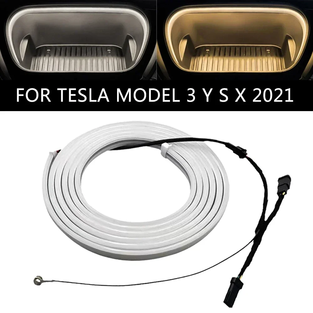 

Атмосферный светильник переднего багажника 12 В для Tesla Model 3 Y 2021-2023 года, светодиодная внутренняя полоса, простая установка, гибкая, автоматическая модифицированная