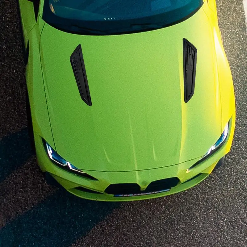 

2 шт., капот из углеродного волокна, воздухозаборник, украшение, капот, совок, вентиляционная крышка, наклейки, украшение, аксессуар для стайлинга