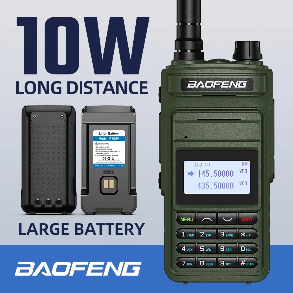 2024 New Update Baofeng P15UV Air Full Band Walkie Talkie AM FM Type C 999 CH Long Range Wireless Copy Frequency 2 Way Ham Radio