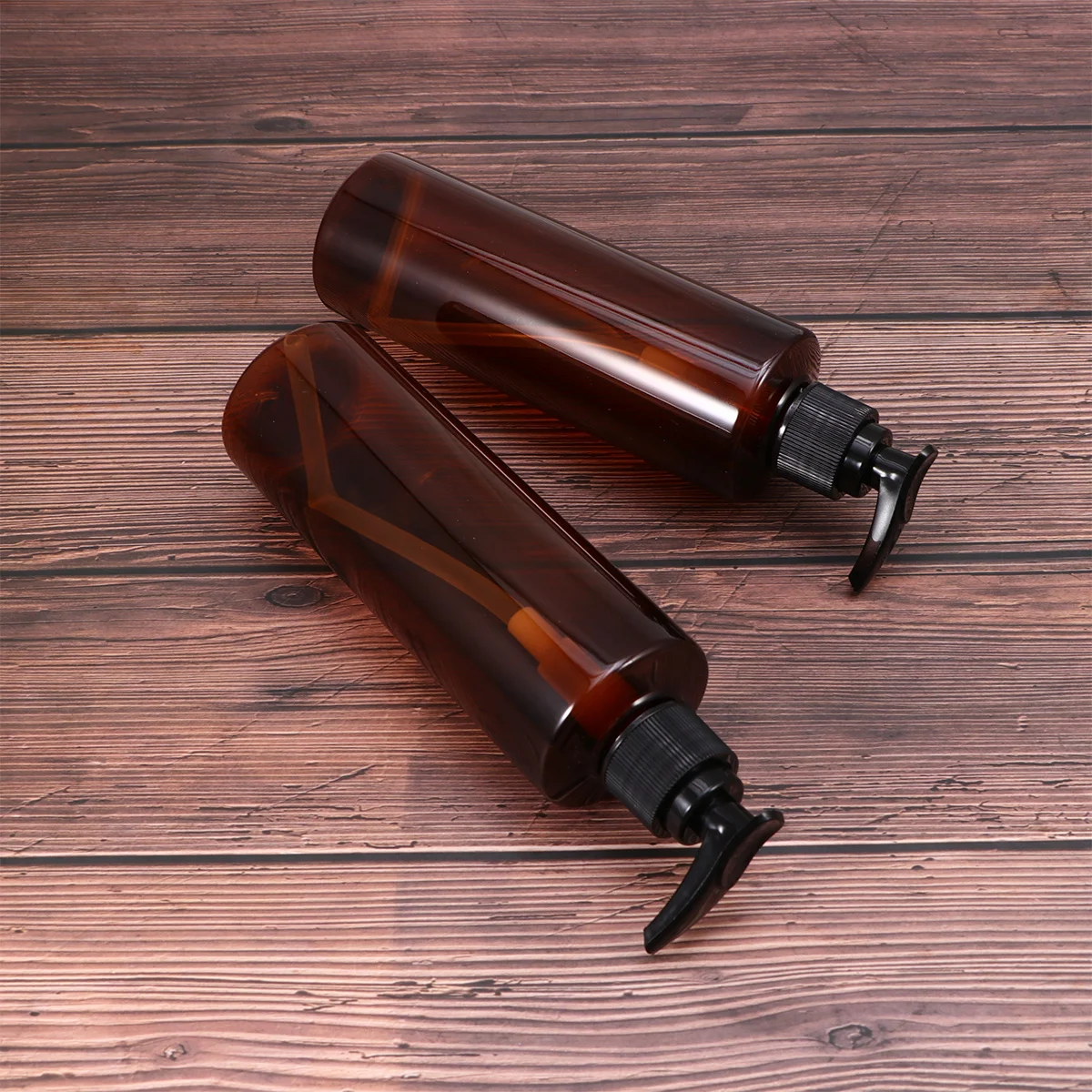 

6pcs 250Ml Empty Lotion Dispenser Bottles Press Pump Sub Bottle For Soap Gel Liquid Refillable Brown Plastic Container With