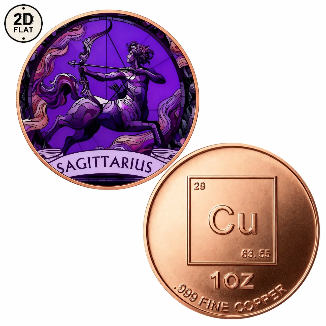 1pc 1oz .999 Fine Copper Sagittarius Zodiac Challenge Coin Centaur Archer Commemorative Coin Souvenir Gifts for Birthday Holiday