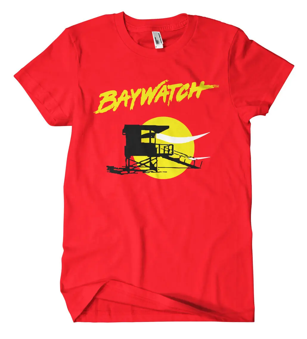 Baywatch Logo T-Shirt Movie Series Cult Hasselhoff Skirt Beach Lifeguard Fun