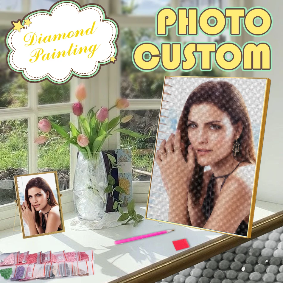 

RUOPOTY Photo Custom 5d Diamond Art Painting Kit For Adults Diy Diamond Art Photo Customize Your Own Picture For Retain Beautifu