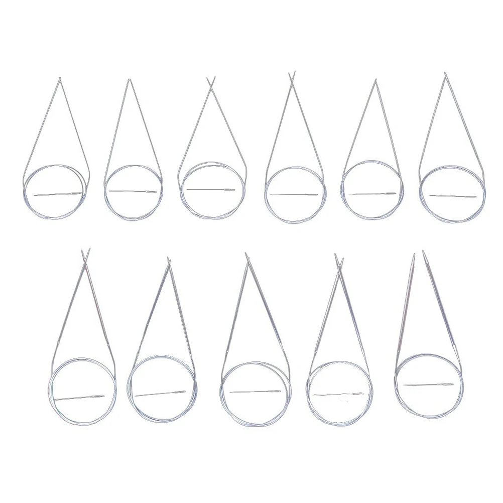 

11 Sets 80Cm Silver Plastic Tube Circular Knitting Needles 1.5Mm-5Mm Stainless Steel Lightweight Smooth Comfortable Wool Crochet