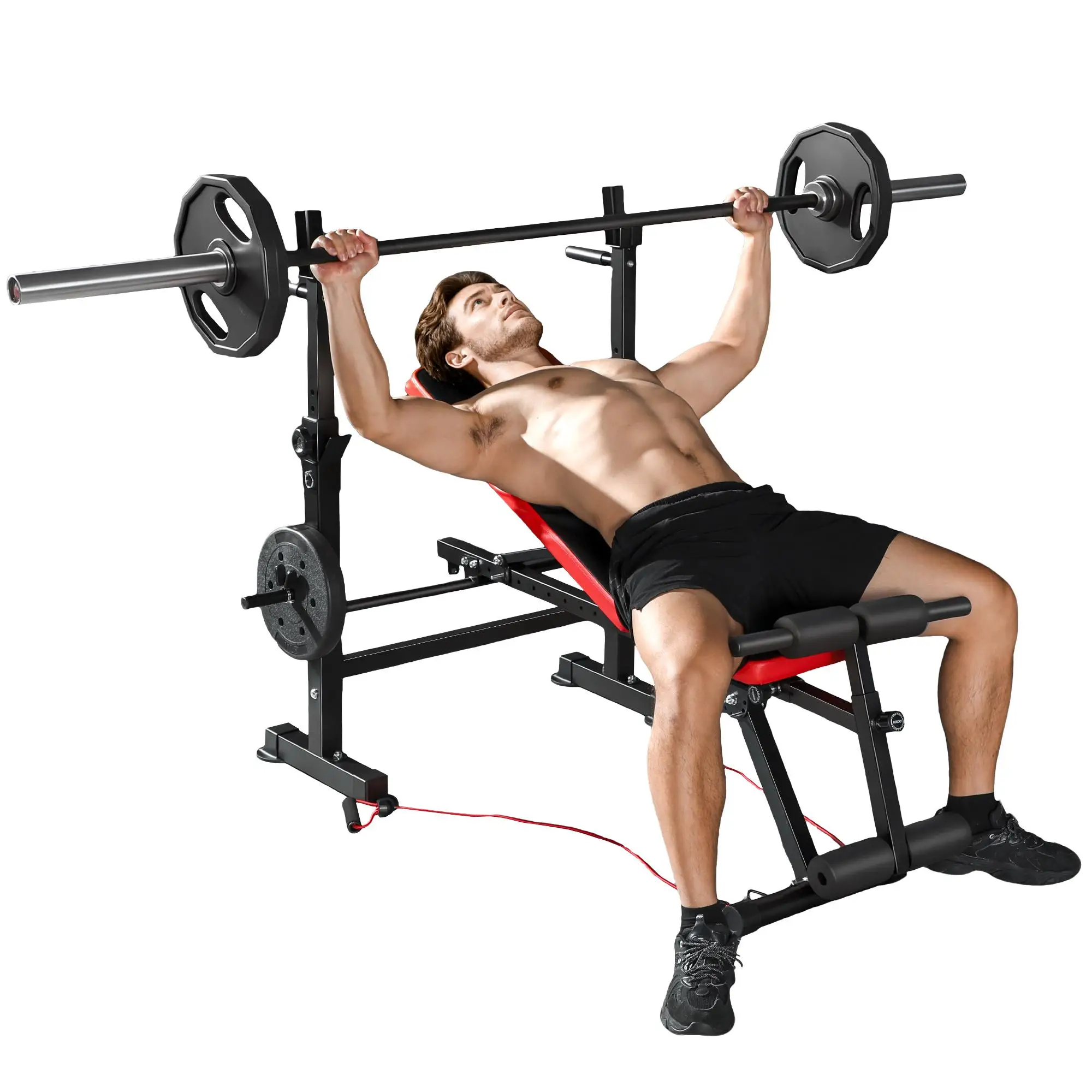 SPORTNOW Multifunktionale Trainingsbank SCHWARZ Stahl 420 kg verstellbar