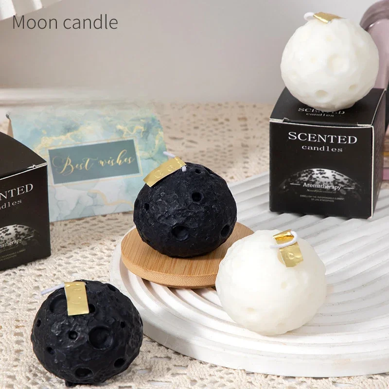 

Free Shipping Moon Scented Candles Mid-Autumn Festival Creative Gift with Hand Candle Black Modeling Handmade Fragrance