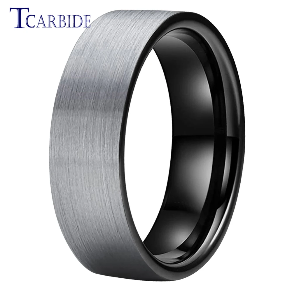 6MM 8MM Classic Tungsten Carbide Ring Men Women Wedding Band Pipe Cut Brushed Finish Dailylife Gift Jewelry Comfort Fit