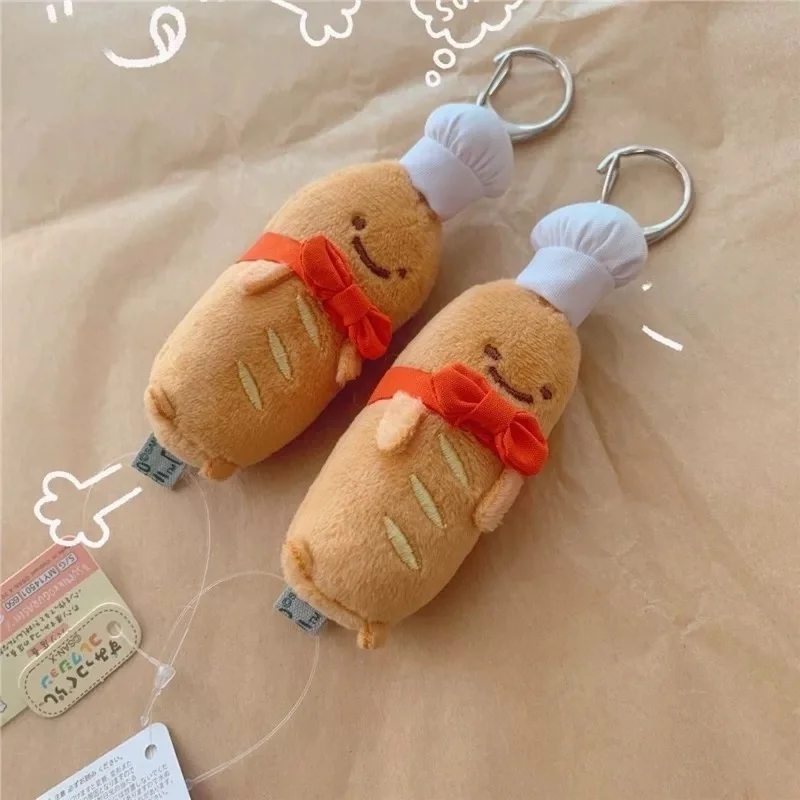 Kawaii 9 cm SumikkoGurashi boulangerie gestionnaire jouets en peluche porte-clés dessin animé pain grillé moelleux Baguette poupée douce sac à dos charme cadeau
