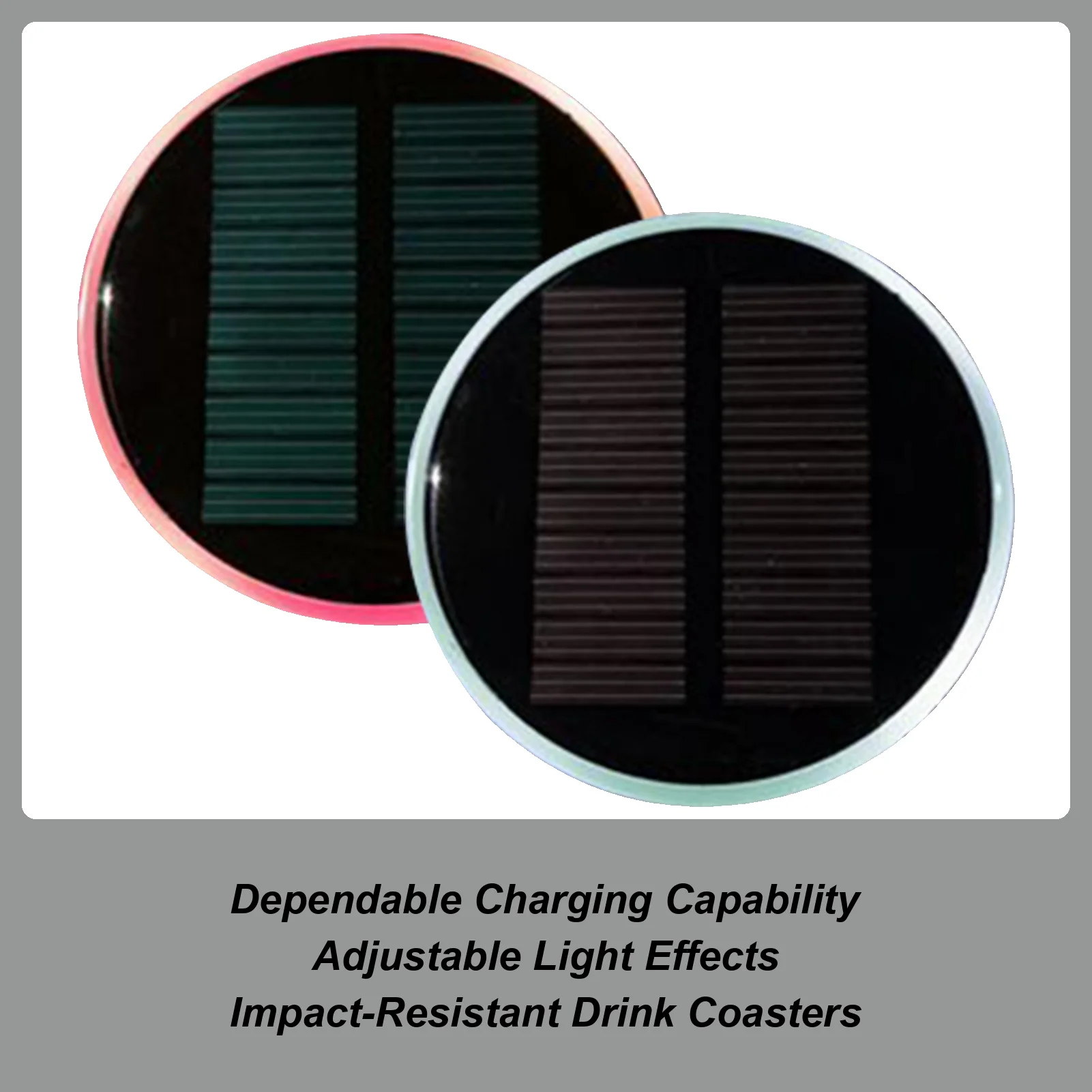 

Cup Holder Lights 1 Pair Solar USB Charging Internal Decor LED Car Coasters For Atmosphere Lighting Charging Vehicle Dashboard