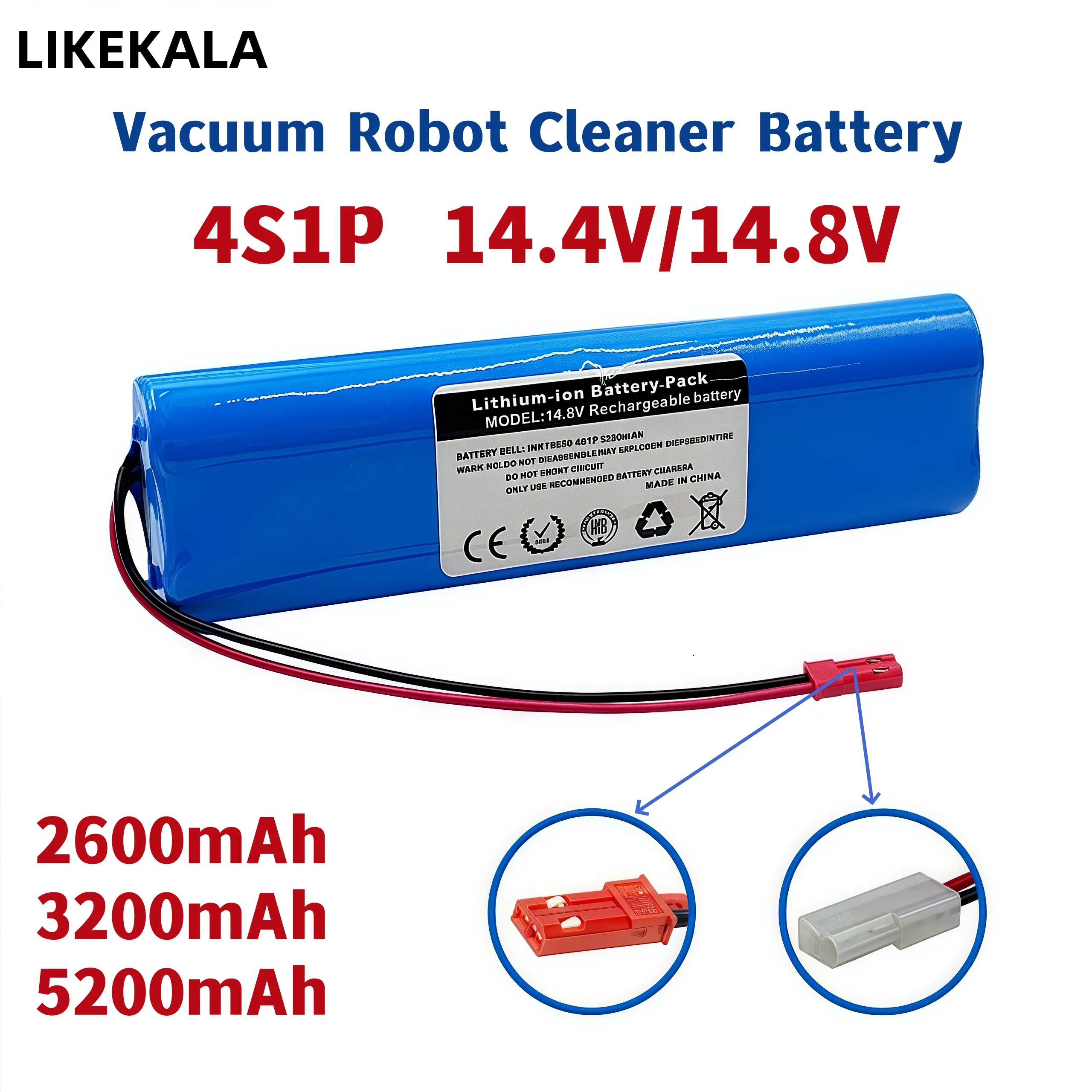 2025 Новый литиевый 14,4 В/14,8 В 5200 мАч 18650 🔋 Аккумулятор 4S1P для пылесоса ILIFE ZACO V3 S6 Philips XinBot 🔋 Аккумулятор 2025 Новый литиевый 14,4 В/14,8 В 5200 мАч 18650 🔋 Аккумулятор 4S1P для пылесоса ILIFE ZACO V3 S6 Philips XinBot 🔋 Аккумулятор