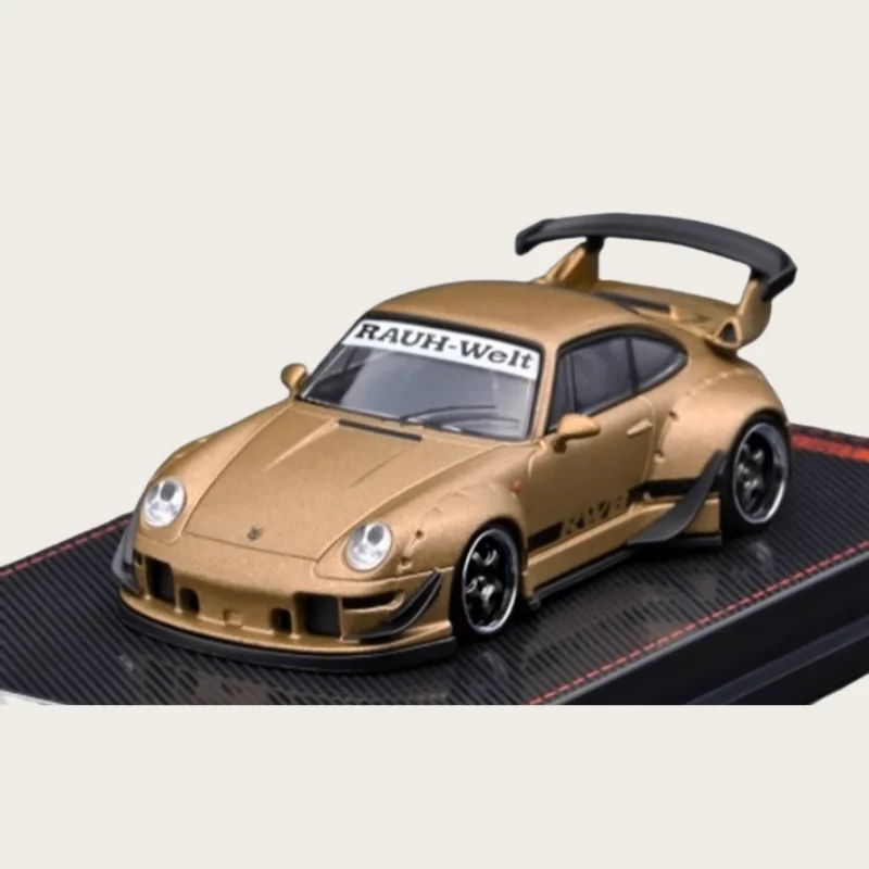 IG Diecast 1/64 Bilancia Porsche Modello In Lega di Auto Porsche RWB 993 LBWK Golden Play Veicoli Giocattoli per I Ragazzi Regalo Scatola Originale