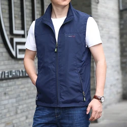 Men's outdoor oversized casual standing collar vest jacket fishing photography vest