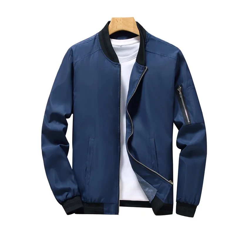 Chaqueta de traje de béisbol de calle para hombre, abrigo clásico a prueba de viento de Color sólido, chaqueta Bomber suelta informal de talla grande, moda de otoño, 2024